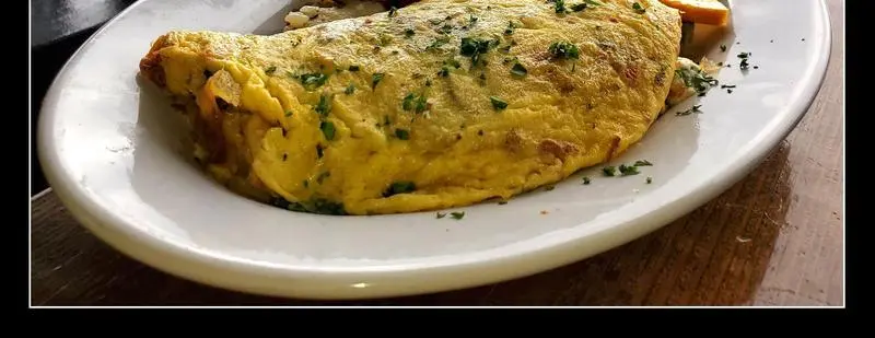 Fresh omelette with French potatoes