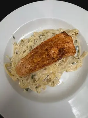 Blackened Salmon Alfredo