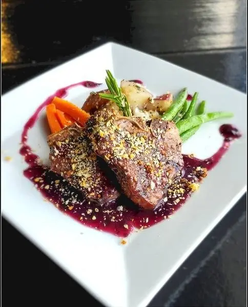 Lamb Chops with Blueberry Mint Glaze