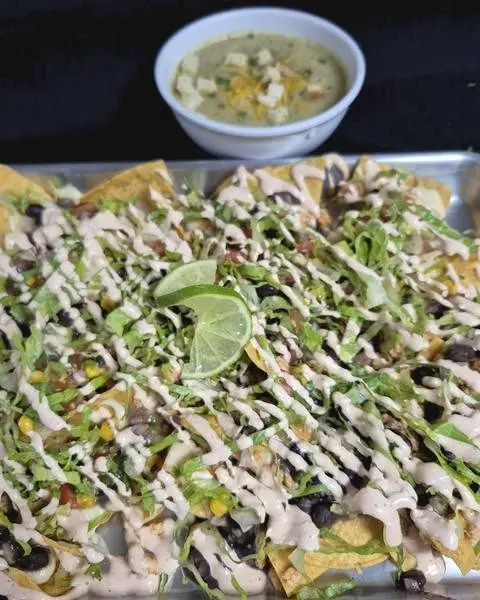 Chipotle Chicken Nachos with Cheddar Broccoli Soup