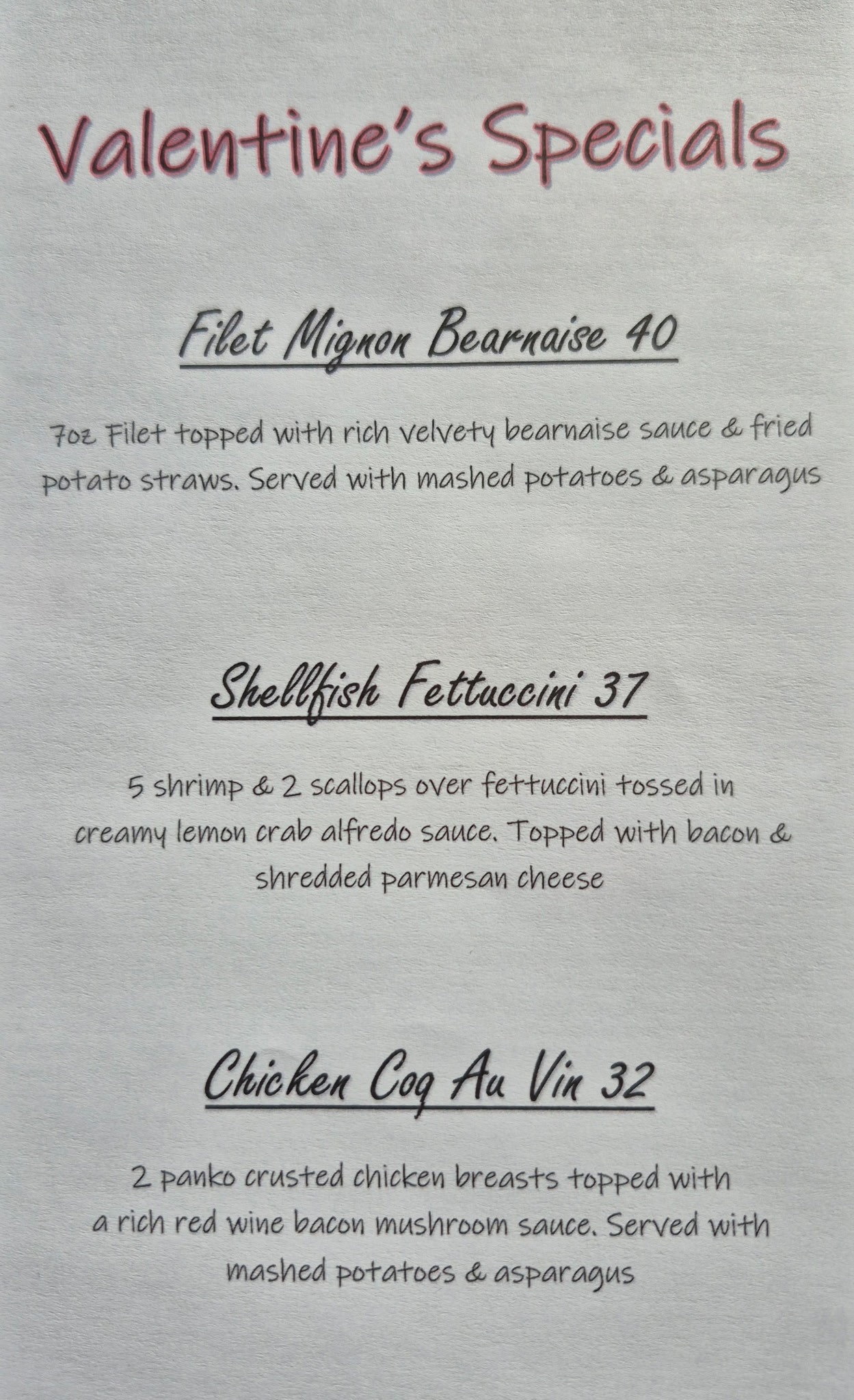 Valentine's Specials